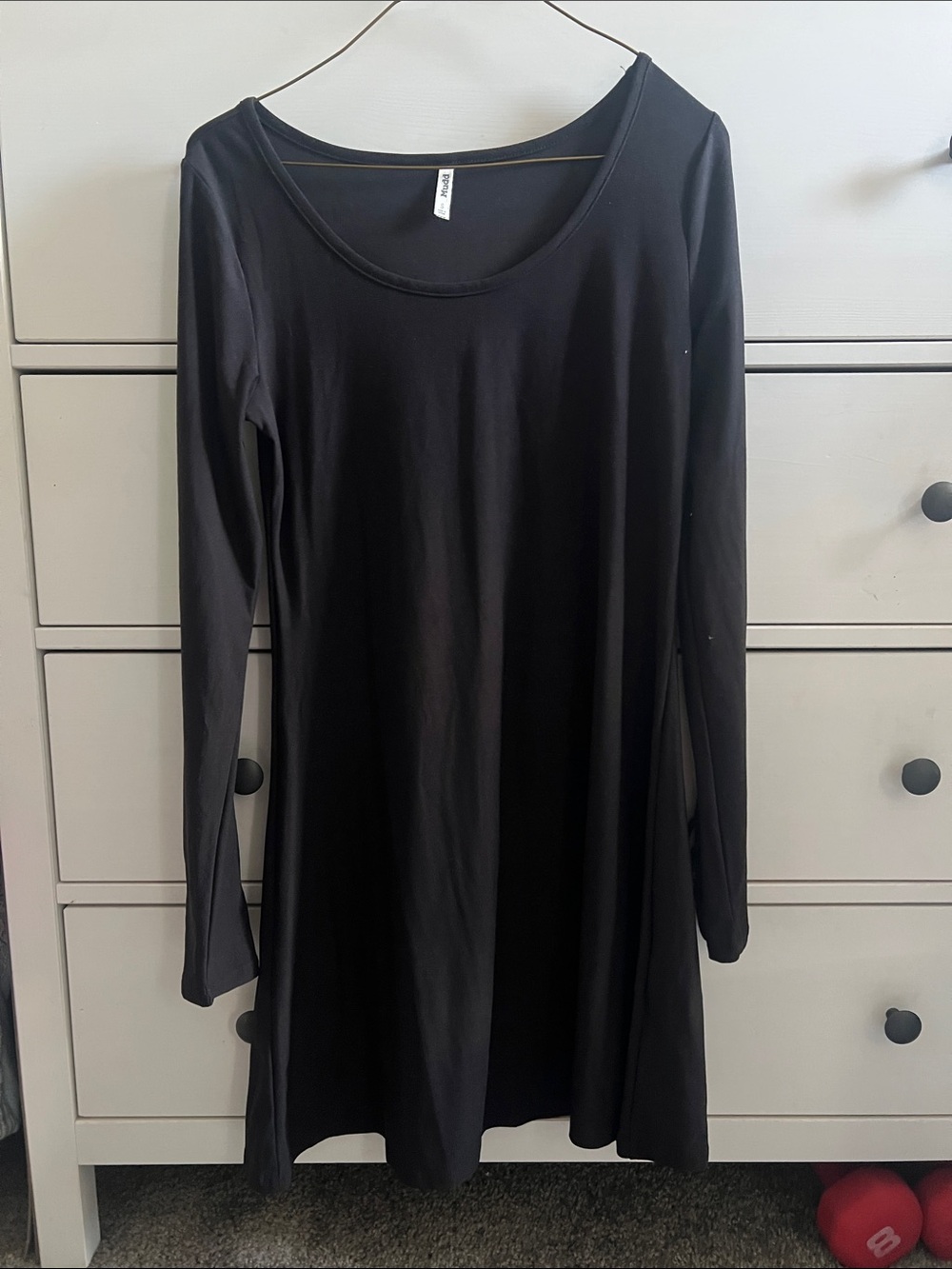 Mudd Black Long-Sleeve Scoop Neck Dress